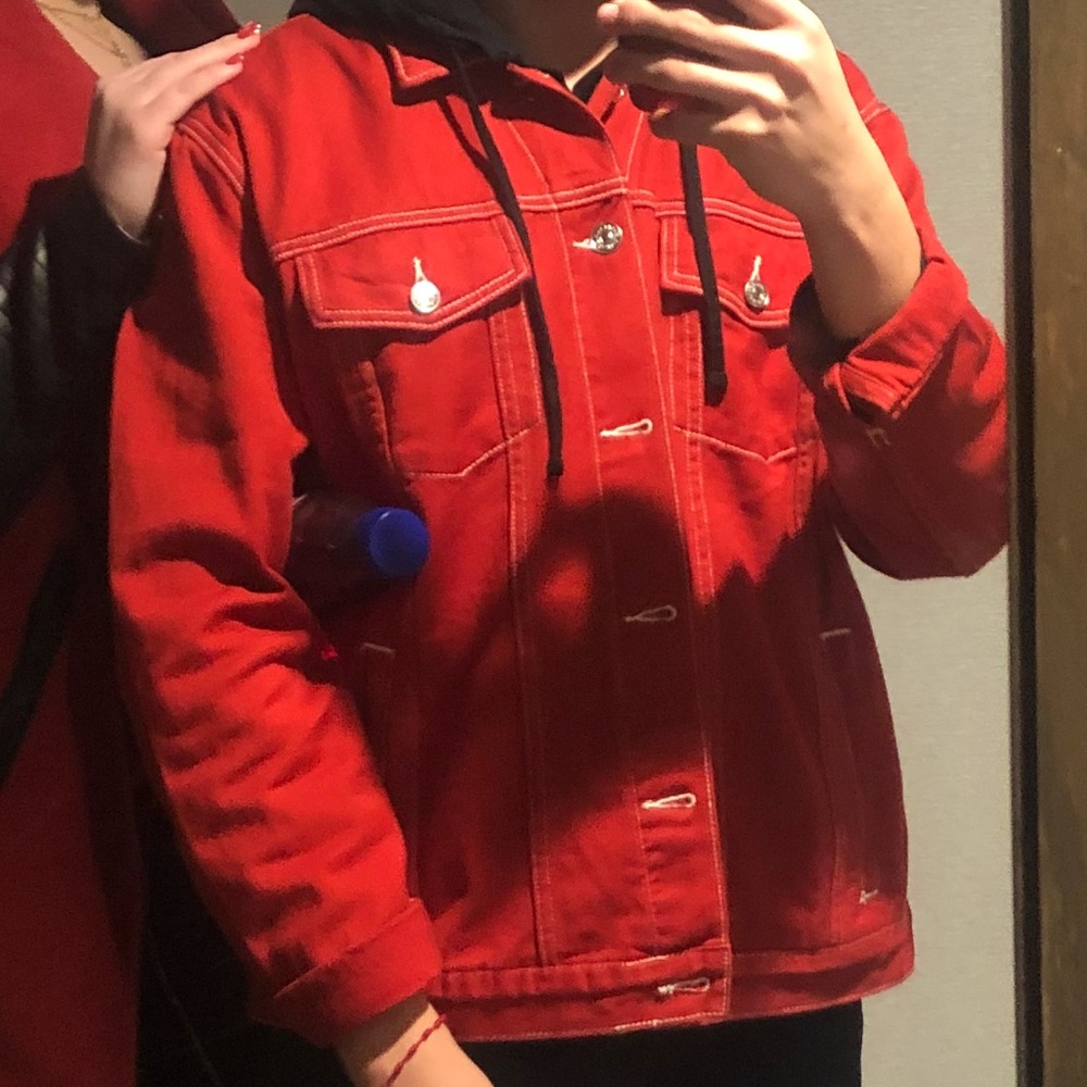 RED DENIM JACKET